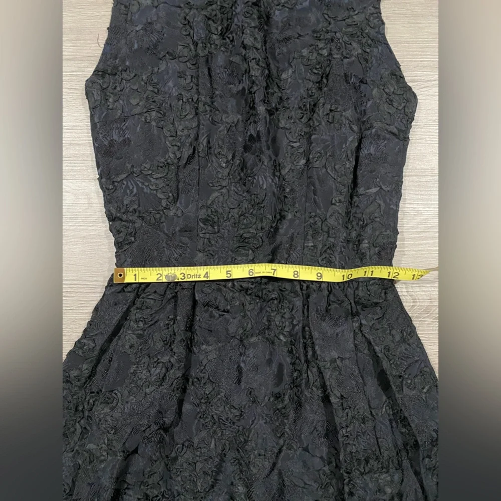 Nina Ricci Vintage Thalhimers Elegant Black‎ Sleeveless Dress Floral